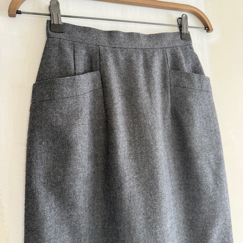 Classic Women's Grey A-Line Wool Blend Skirt Size XS - Picture 5 of 12